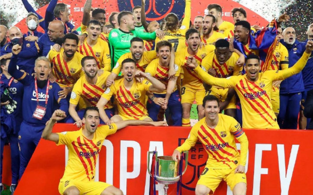 巴塞罗那足球俱乐部 2020/2021 国王杯 夺冠过程全回顾_哔哩哔哩 (゜