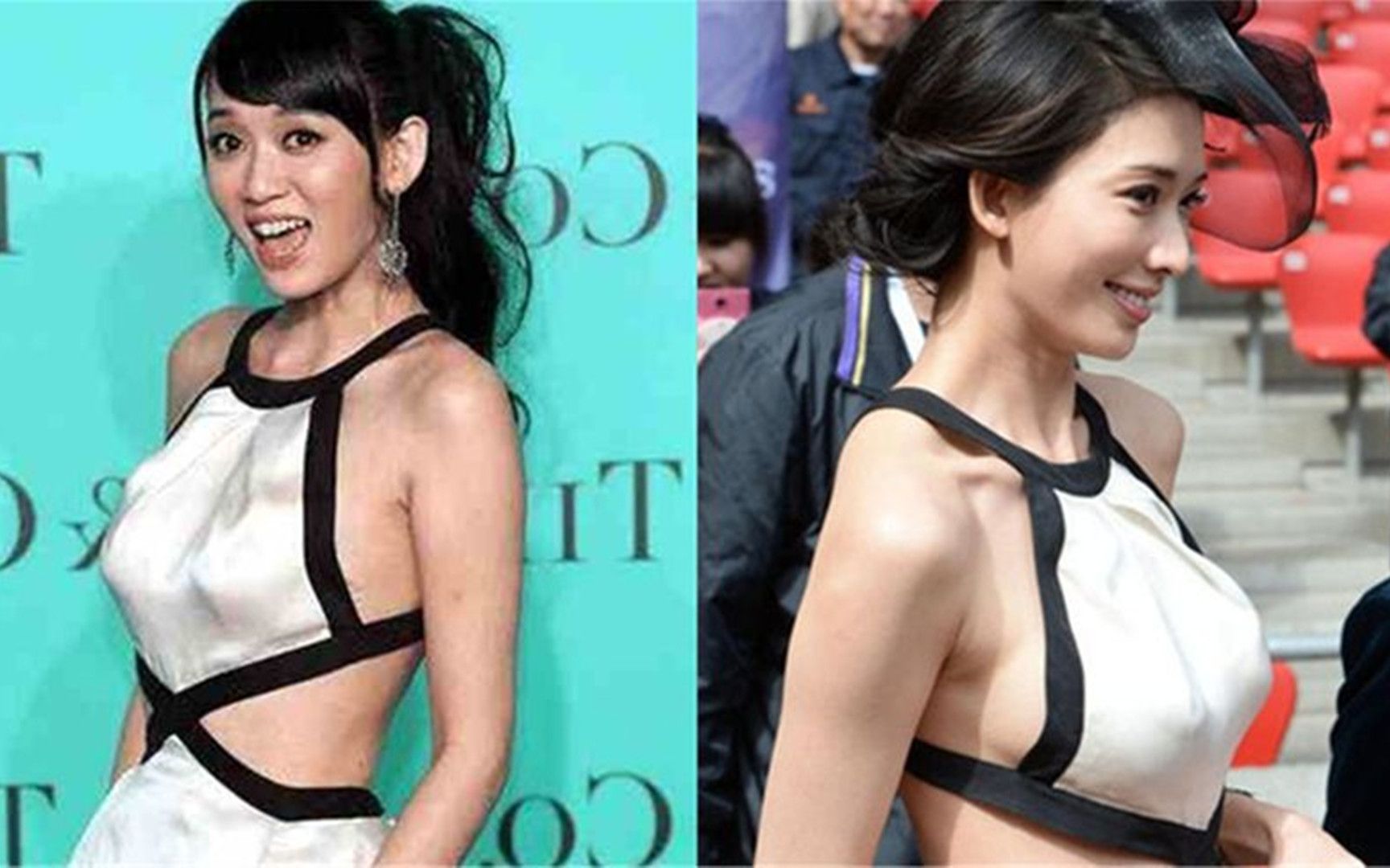 当林志玲和陈乔恩撞衫,同穿一件肚兜裙,身材差距一目了然!