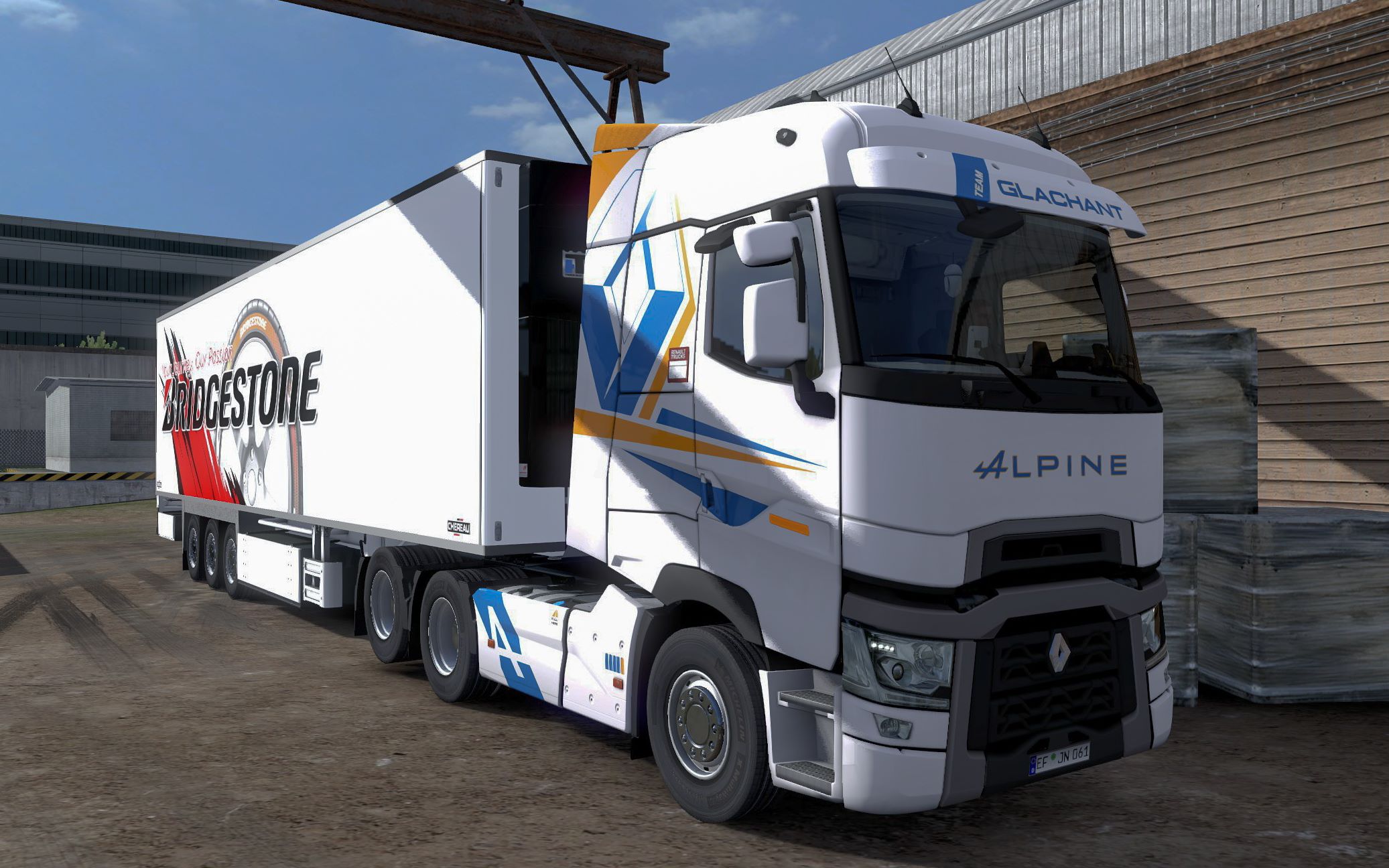 【欧洲卡车模拟2】驾驶雷诺t卡车#爱尔福特到纽伦堡#运送15吨 梨