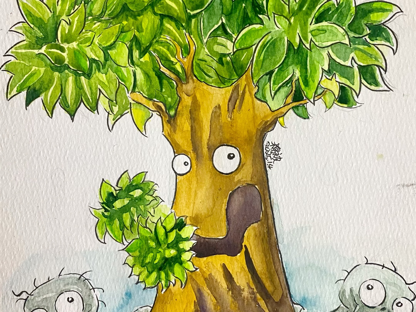 《树人僵尸怎么画》