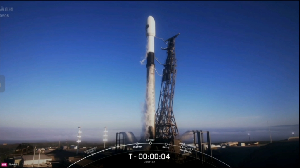 2024年4月11日spacex ussf-62火箭发射回收全过程