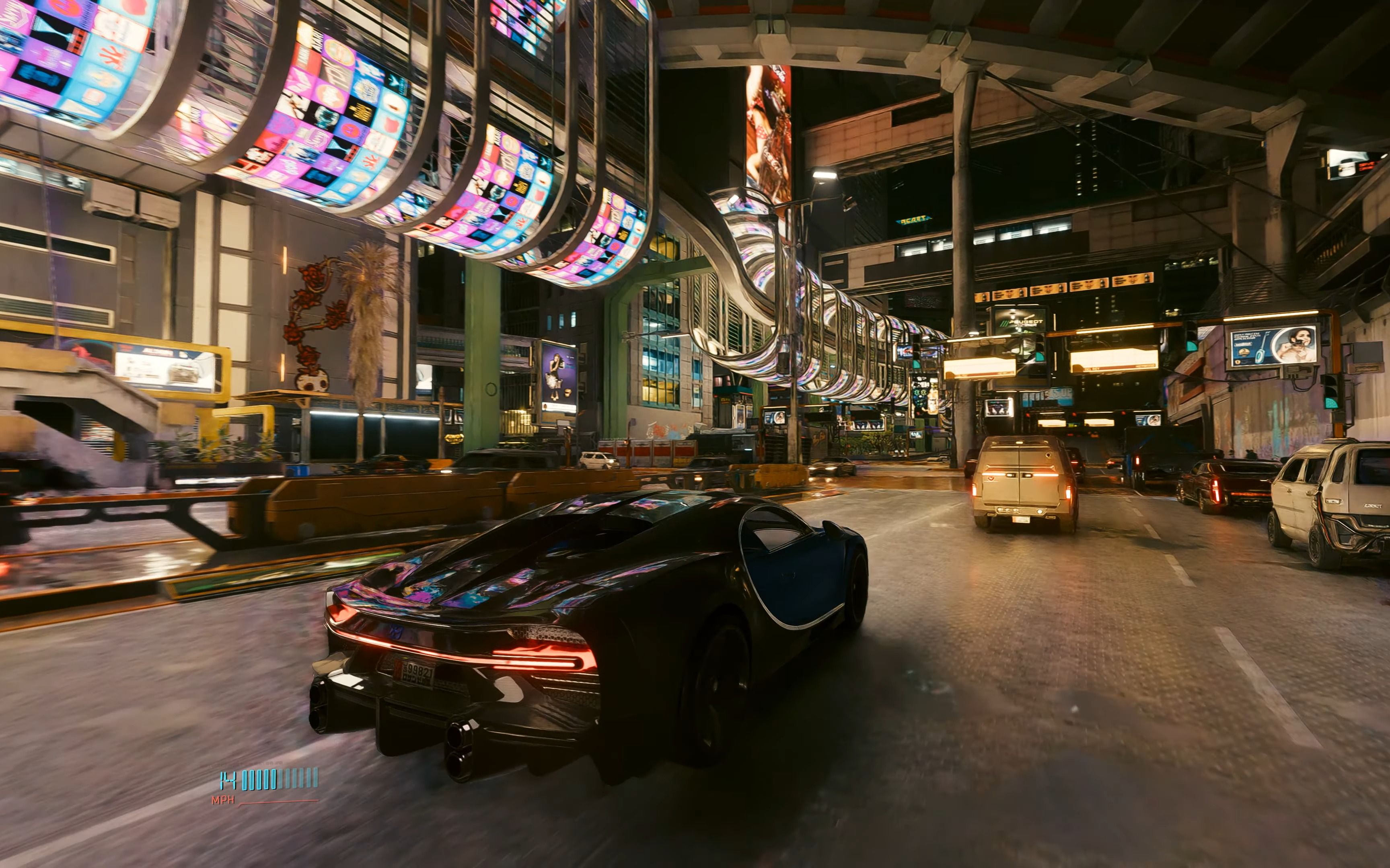 赛博朋克2077 - 8k路径追踪夜景演示! 以假乱真!