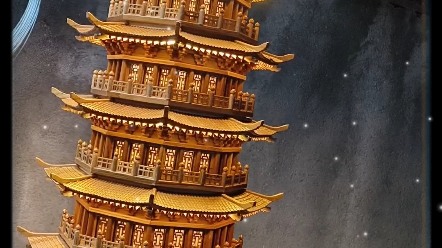 桌面摆件礼品宝塔木塔玲珑塔木制全实木桌面摆件礼品工艺品模型软装