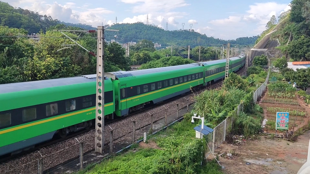 d727北京丰台至深圳复兴号动集长编组卧铺车通过惠州西站