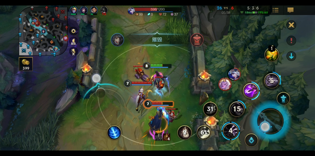 英雄联盟手游lol凯莎的人机对局 1-7_手机游戏热门视频