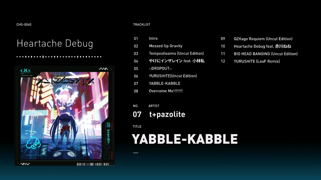 【专辑试听】【C.H.S (t+pazolite)】Heartache Debug哔哩哔哩bilibili