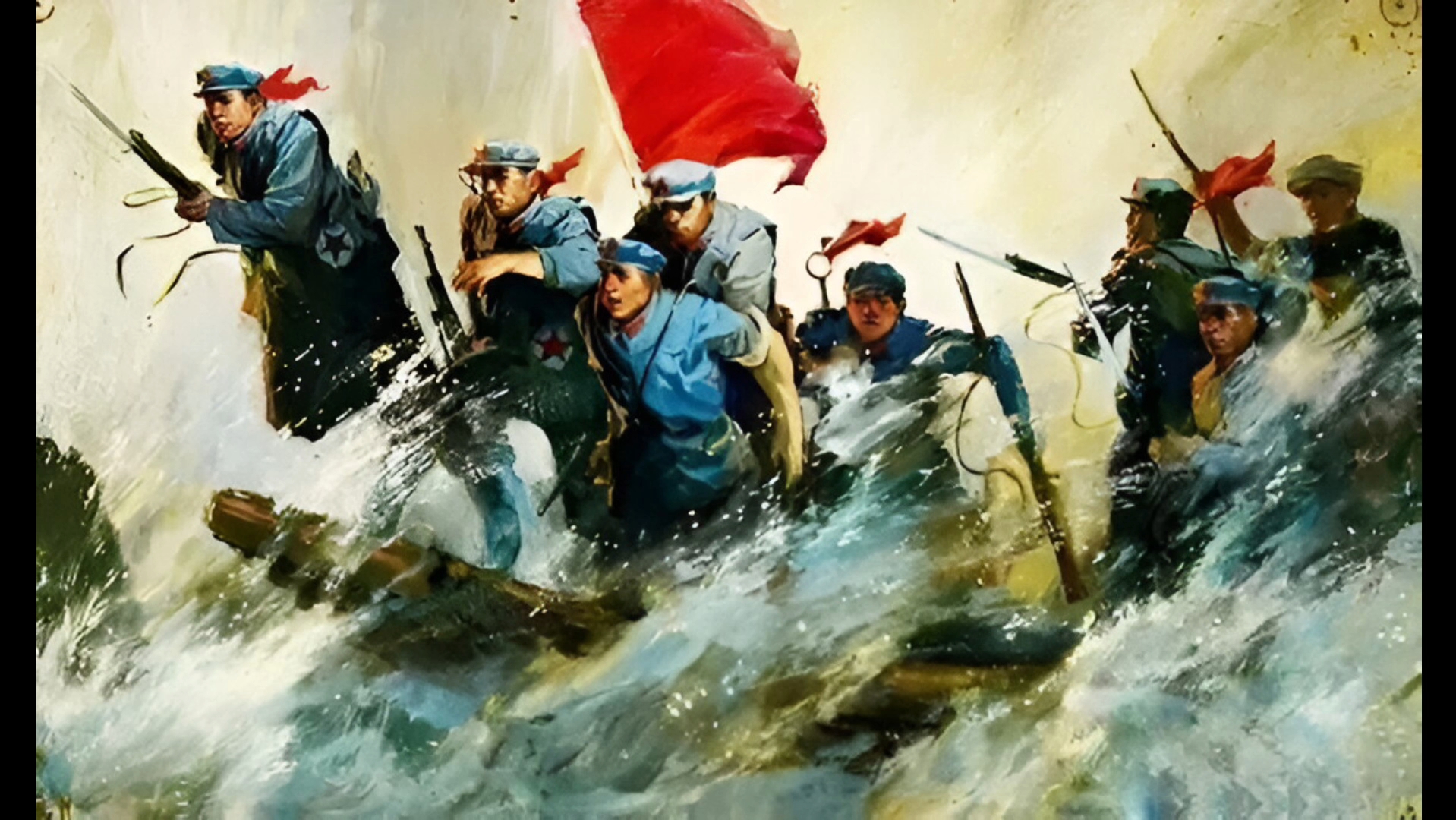 教员诗词九《七律·长征》教员坚定地率领中央红军向北进发,过雪山