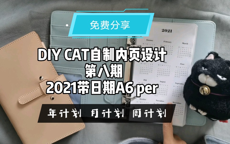 猫小嫌DIY CAT自制打印版内页第八期 | 2021带日期的内页大放送 | A6 per |手帐体系日程管理(其他尺寸请关注下一个视频)哔哩哔哩bilibili