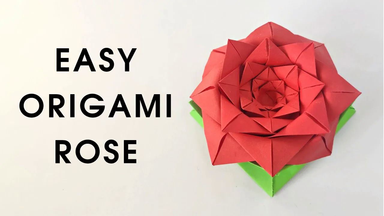 【origami library】玫瑰花折纸教程origami rose flower