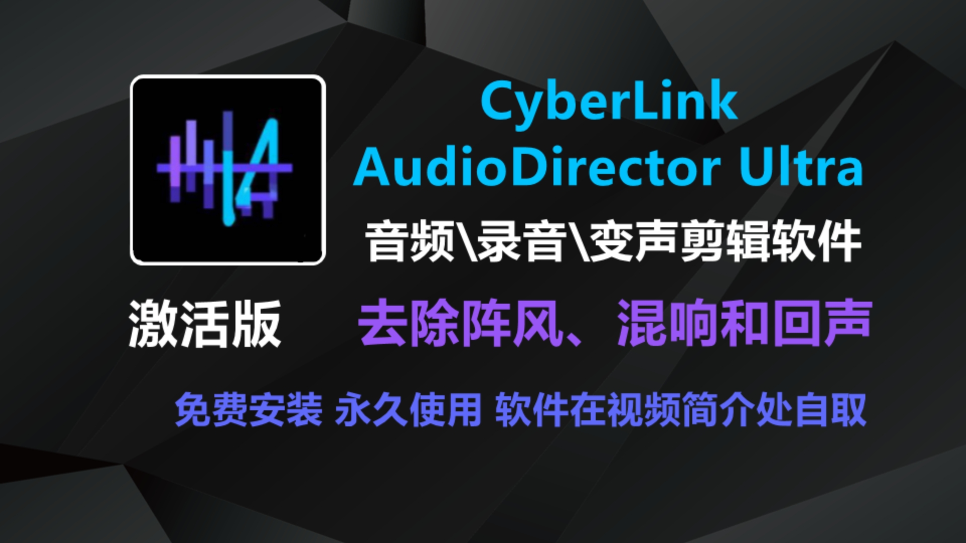 CyberLink AudioDirector Ultra 激活版 (音频剪辑软件),录音,变声剪辑工具,附安装手册(有包视频简介处自取)哔哩哔哩bilibili