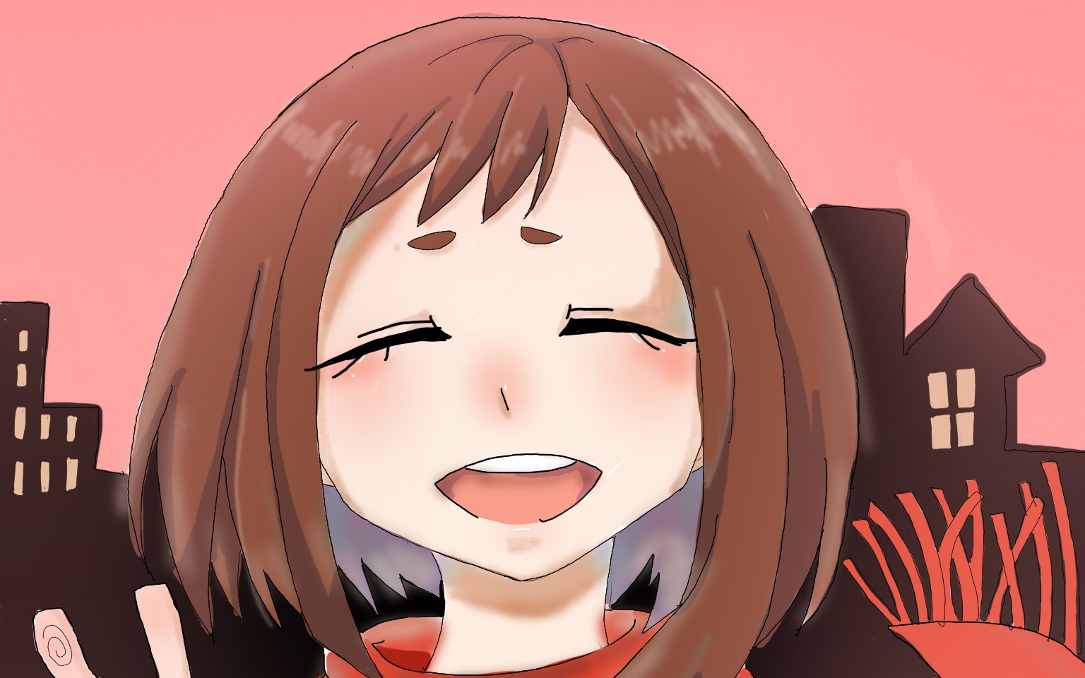 【指绘】小英雄同人—丽日御茶子_哔哩哔哩 (゜-゜)つロ 干杯~-bili