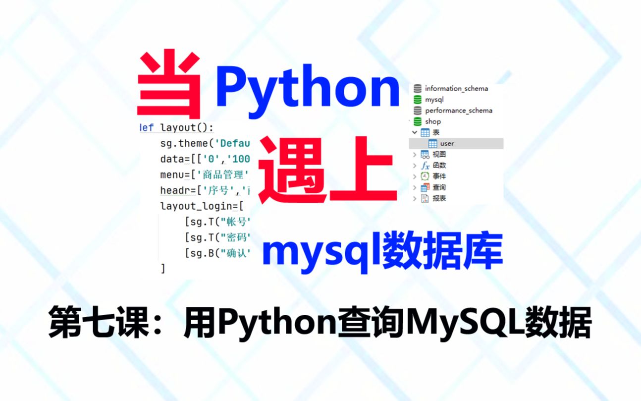 当python遇上MySQL数据库7:如何使用python来查询MySQL数据哔哩哔哩bilibili