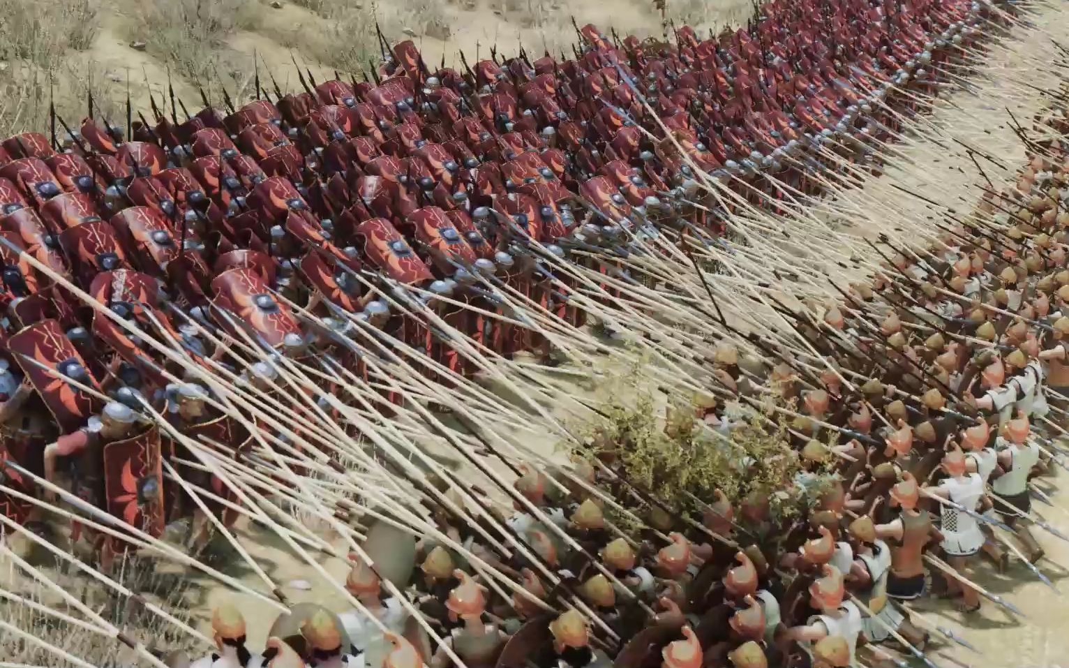 当马其顿超长枪方阵遭遇罗马盾墙!_骑马与砍杀2_游戏集锦