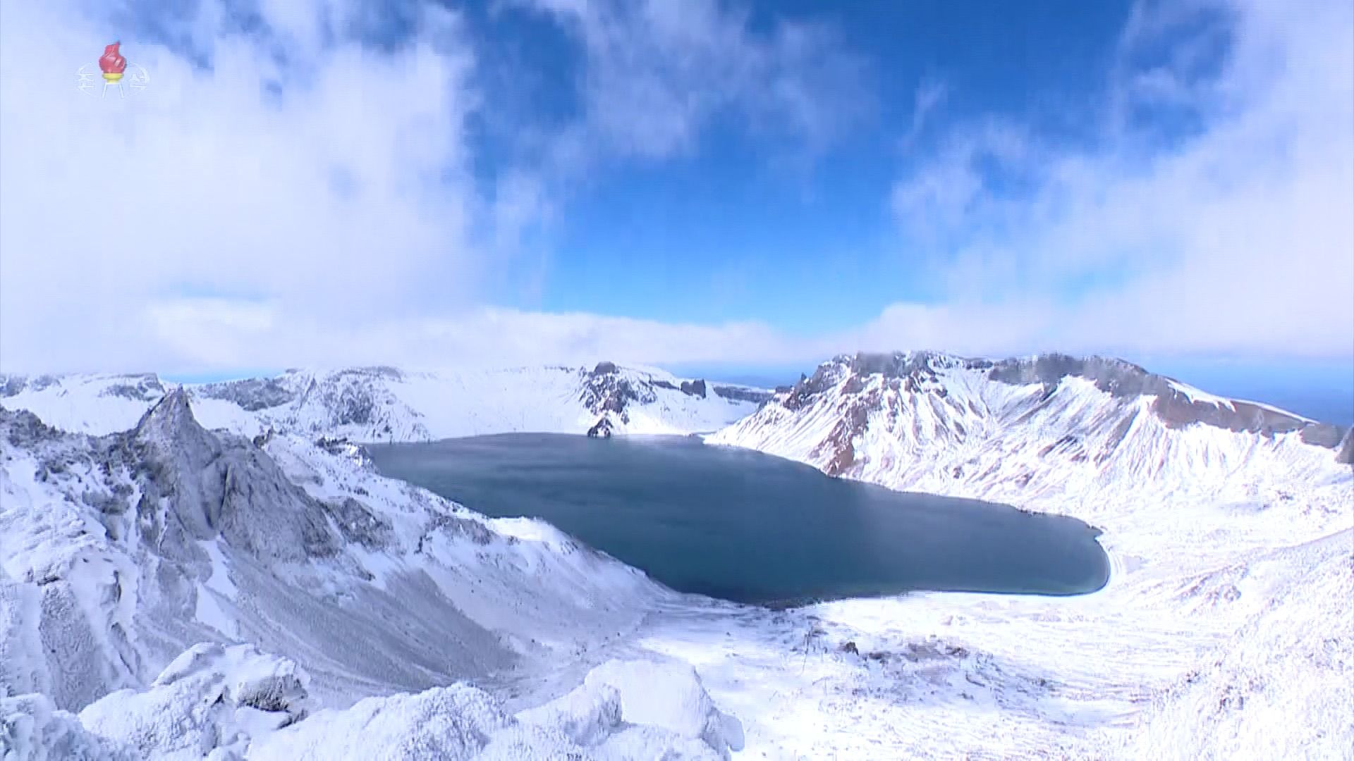 朝鲜白头山天池风光朝鲜kctv2024.01.29平壤源周一卫视平壤日本000.