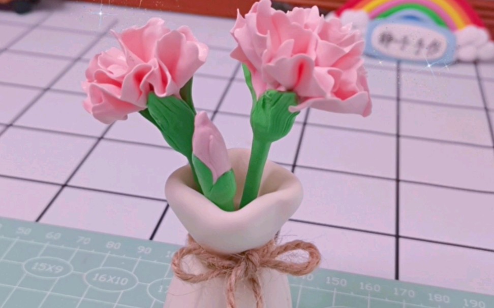 超轻粘土康乃馨