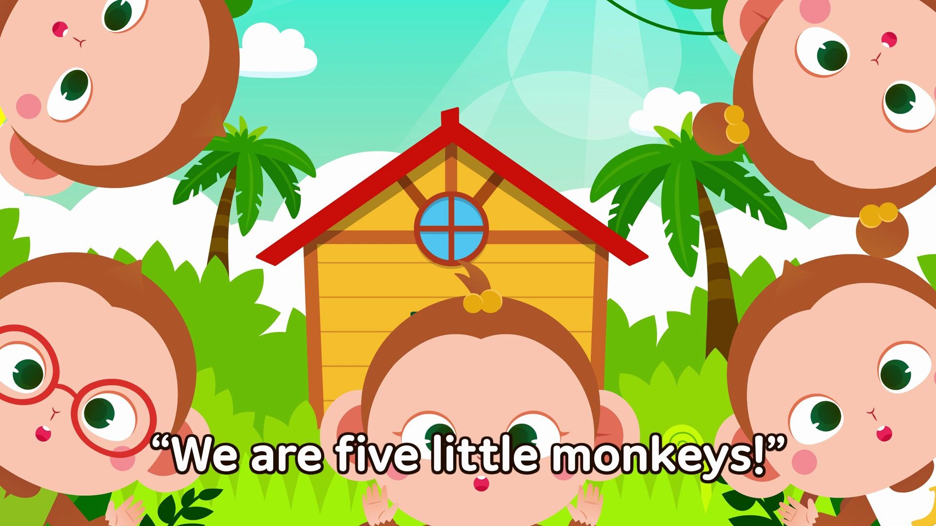 [图]Five Little Monkeys ! Nursery Rhymes for Kids ! Kindergarten Song ! Juny&Tony