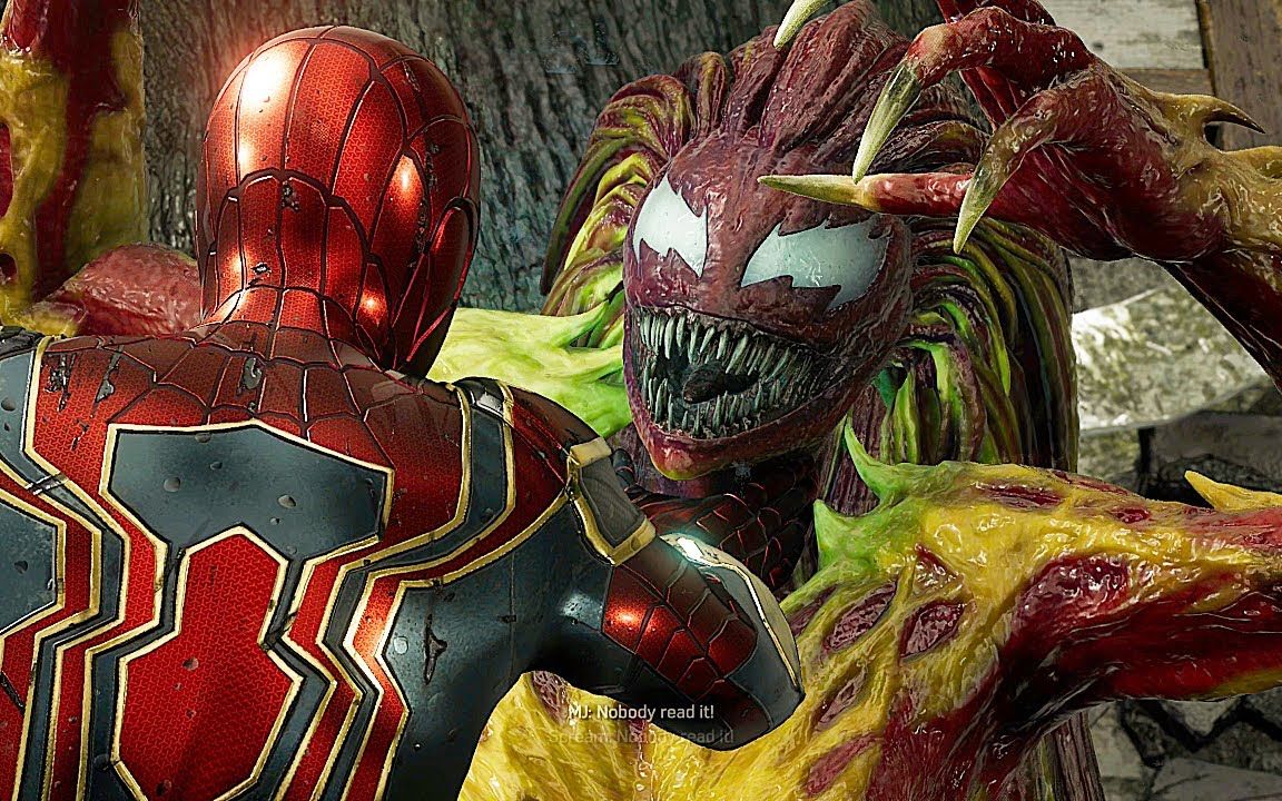 尖叫大战蜘蛛侠穿着钢铁蜘蛛侠战斗场景 - 漫威蜘蛛侠 2 ps5