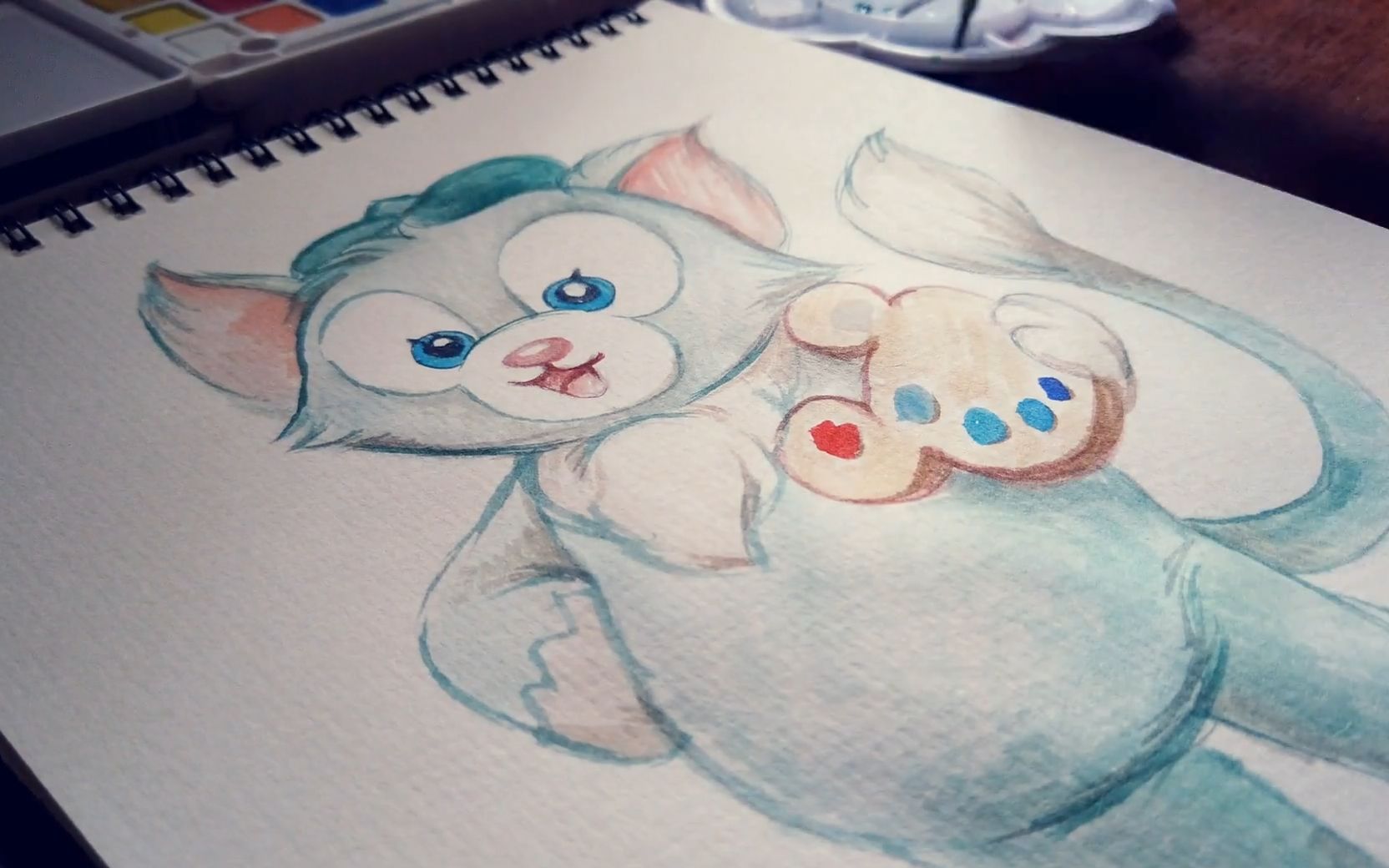 杰拉托尼gelatoni星黛露stellalou下次去迪士尼乐园想把这幅水彩画