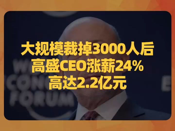 大规模裁掉3000人后,高盛CEO涨薪24%,高达2.2亿元哔哩哔哩bilibili