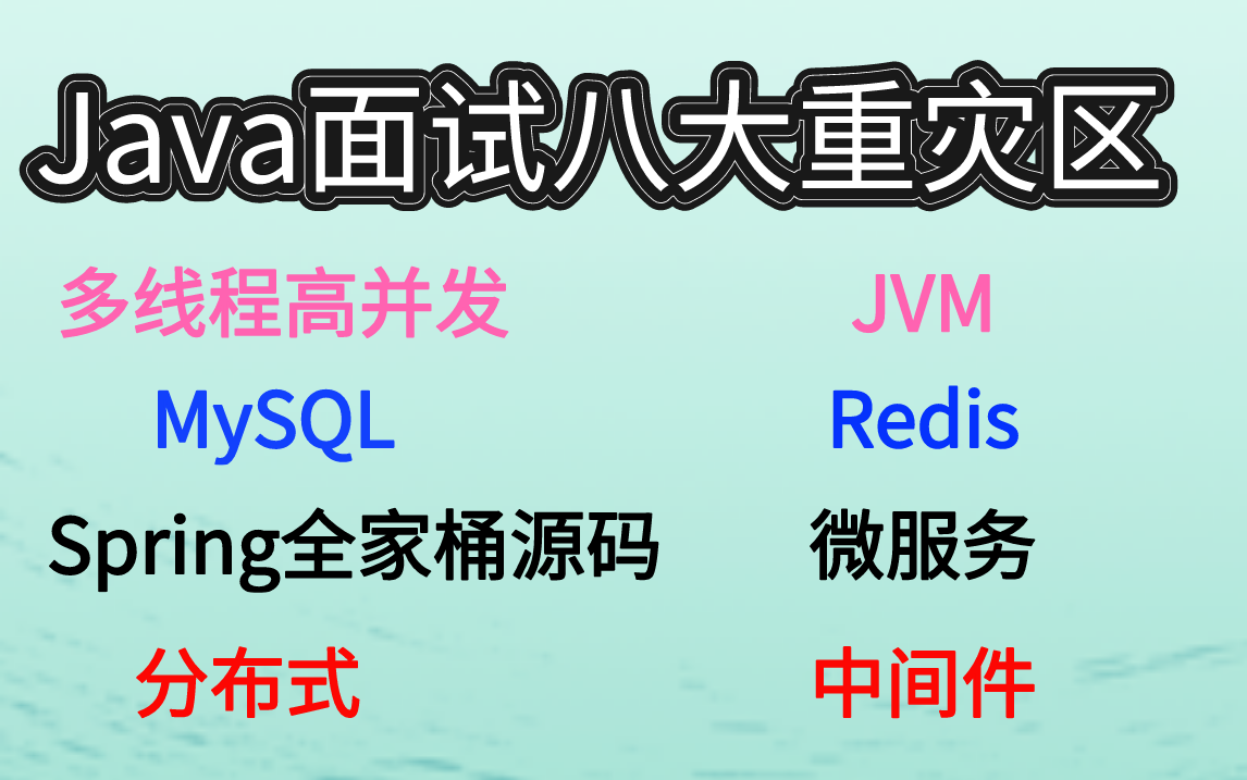 Java面试最头疼的八大重灾区:多线程高并发+JVM+Redis+MySQL+Spring全家桶源码+微服务+分布式+中间件,持续更新升级!哔哩哔哩bilibili