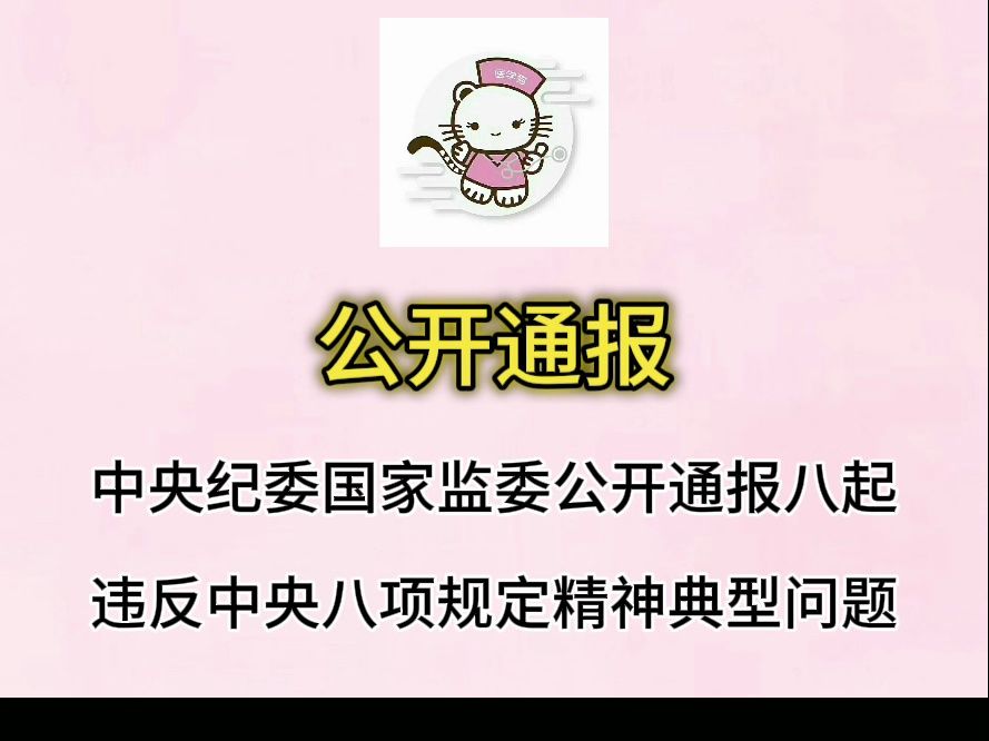 中央纪委国家监委公开通报八起 违反中央八项规定精神典型问题哔哩哔哩bilibili