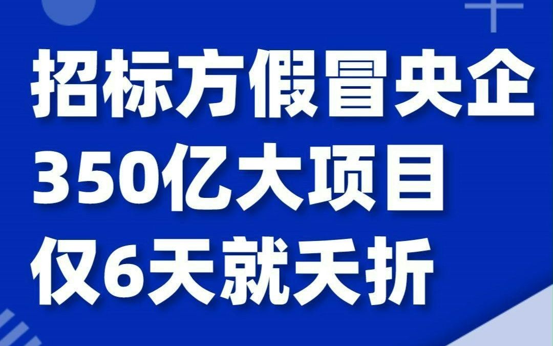 注册公司9天就开始招标350亿的项目,又过6天项目夭折,仔细一查这家公司,竟然还是个“假央企”……究竟发生了什么?哔哩哔哩bilibili