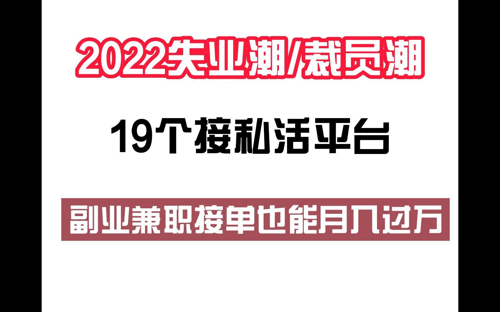 2022失业潮/裁员潮下,掌握这19个接私活的平台,让你有技术就有收入,兼职接单也能月入过万哔哩哔哩bilibili