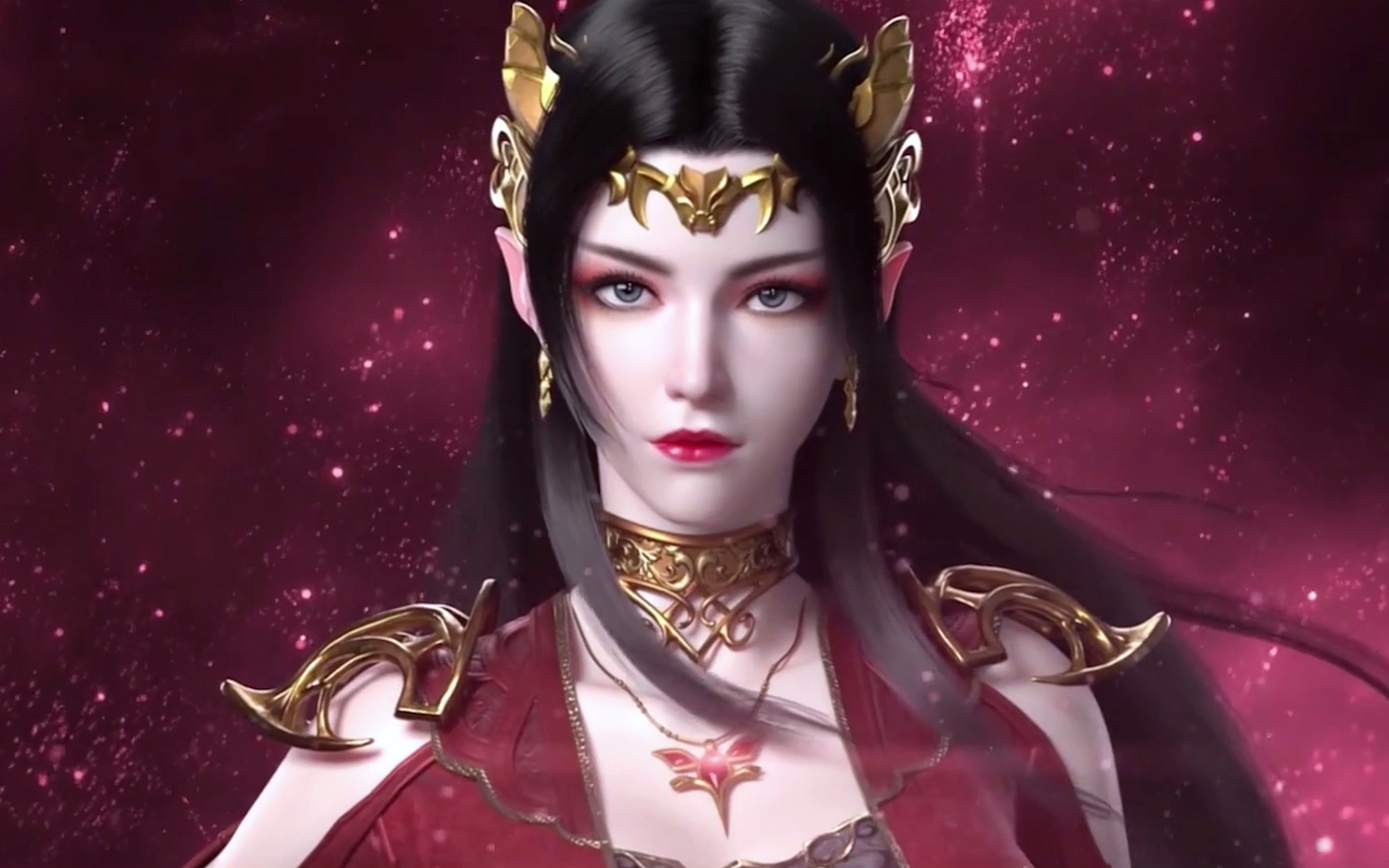 美杜莎女王红衣似火,霸气如初,胸口也被强行加布料_哔哩哔哩_bilibili