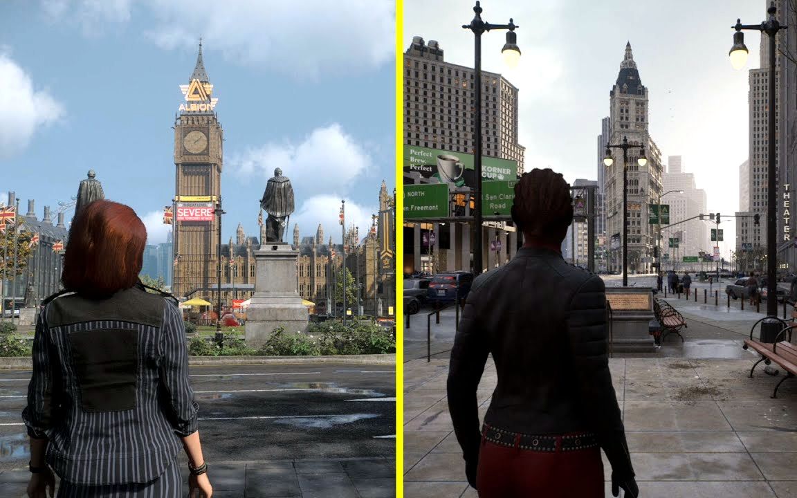 《黑客帝国:觉醒》与《看门狗:军团》光线追踪 ps5 对比