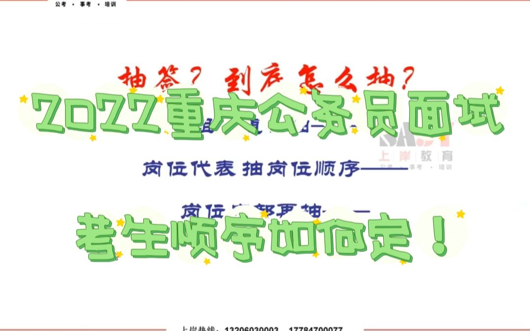 重庆上岸教育:考生顺序如何确定?2022重庆公务员省考联考面试!哔哩哔哩bilibili