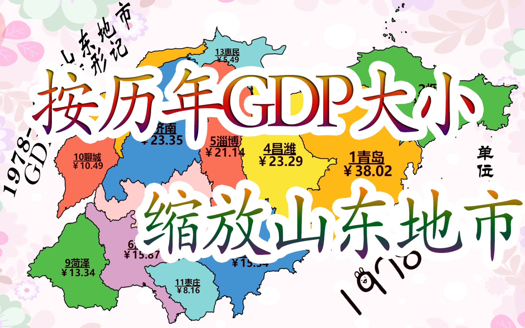 按历年GDP缩放山东地市版图,莱芜确实来了又无了哔哩哔哩bilibili