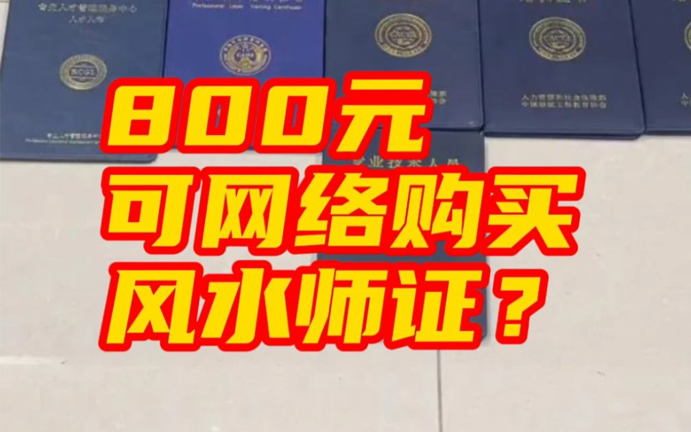 800元可网络购买风水师证,中字头国字头证书为何能随意买卖哔哩哔哩bilibili