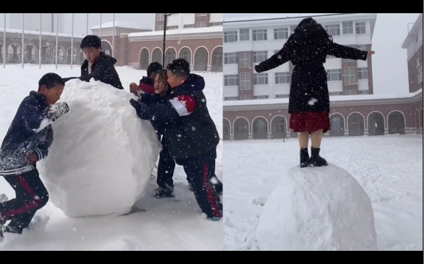 [图]老师眼馋学生大雪球，雪地里催促赶紧回去上课，下秒集体暴露天性！