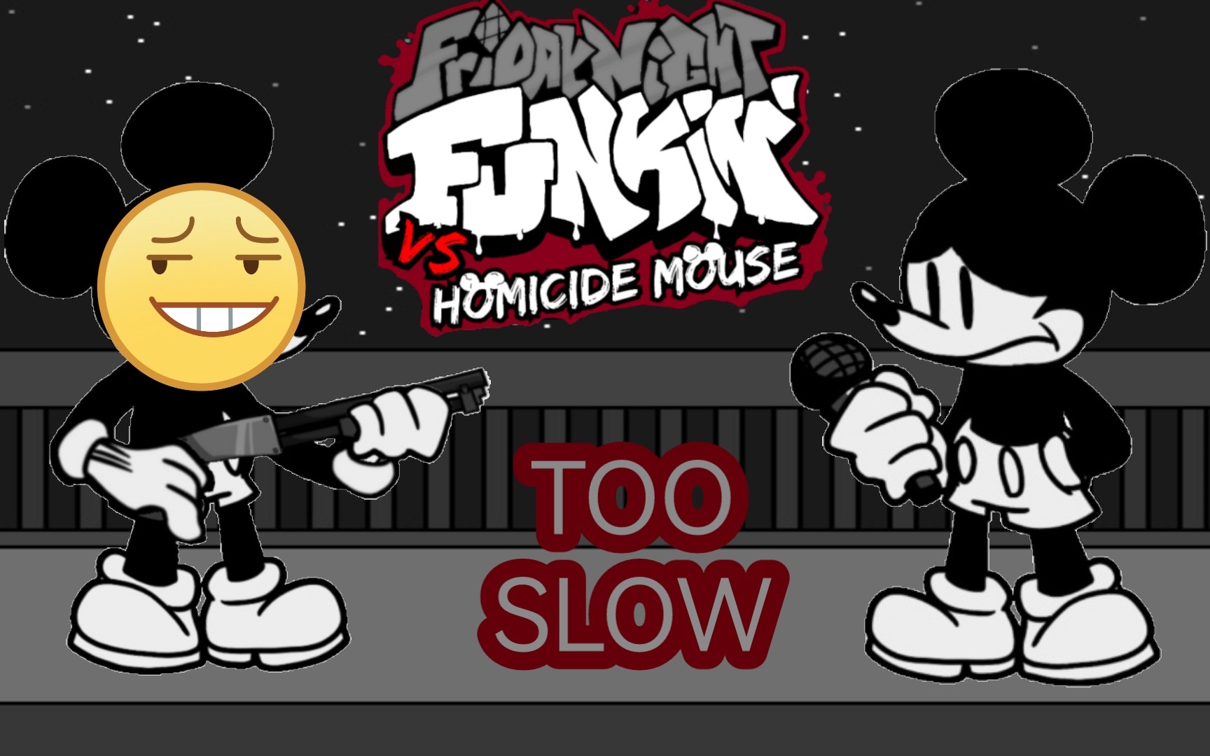 [图]全站第一！FNF homicide mouse mod手机版第一首曲目too slow纯手打通关