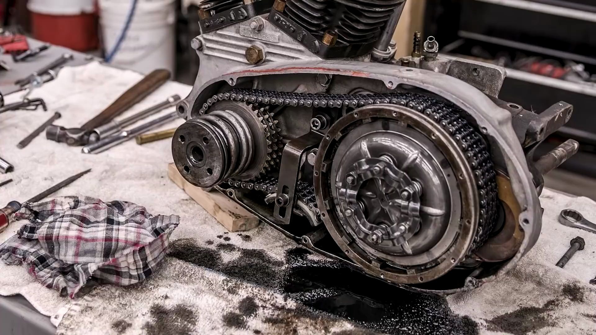 1957年哈雷铁头发动机翻新延时摄影,引起异常舒适