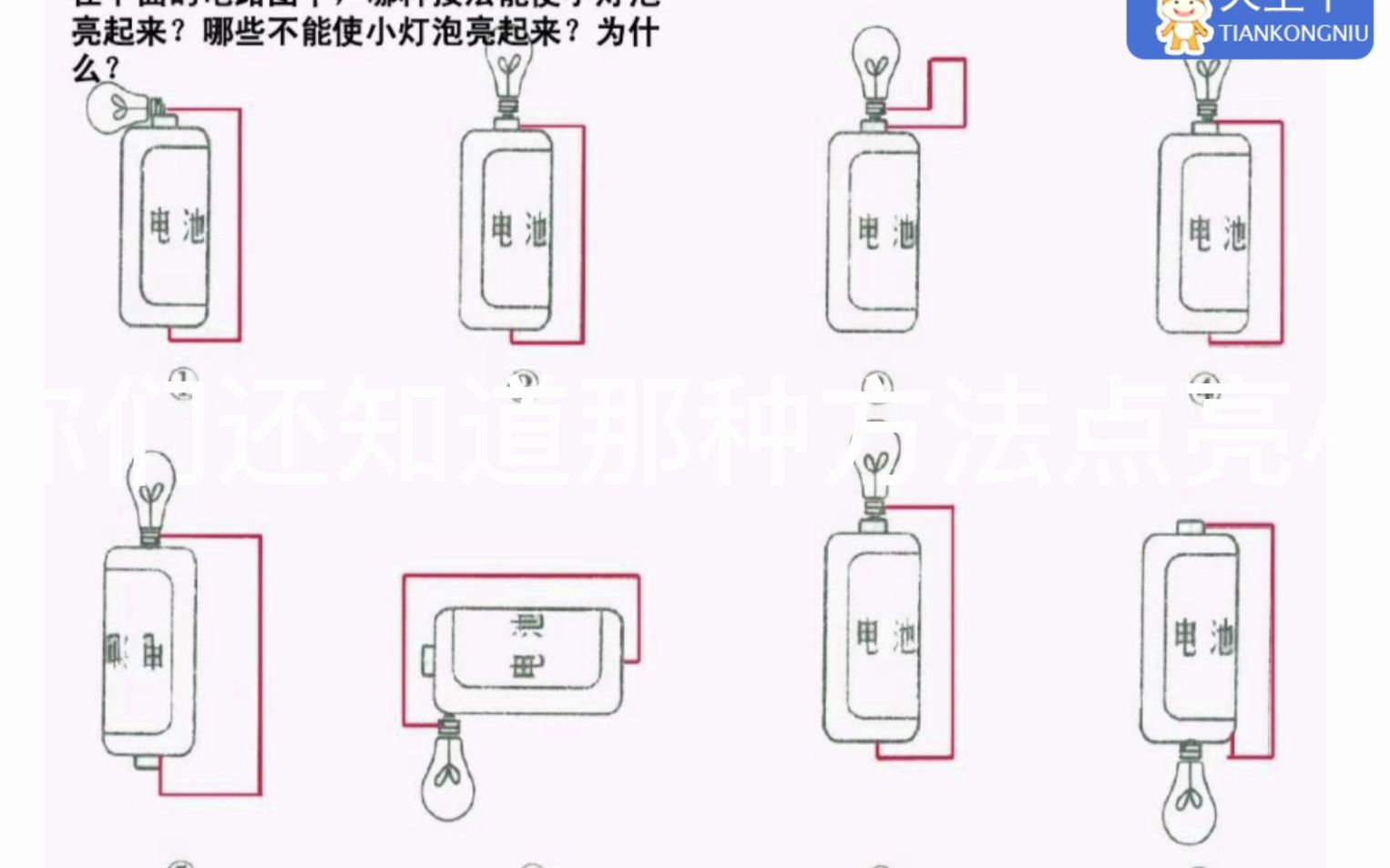 点亮小灯泡作业本图片