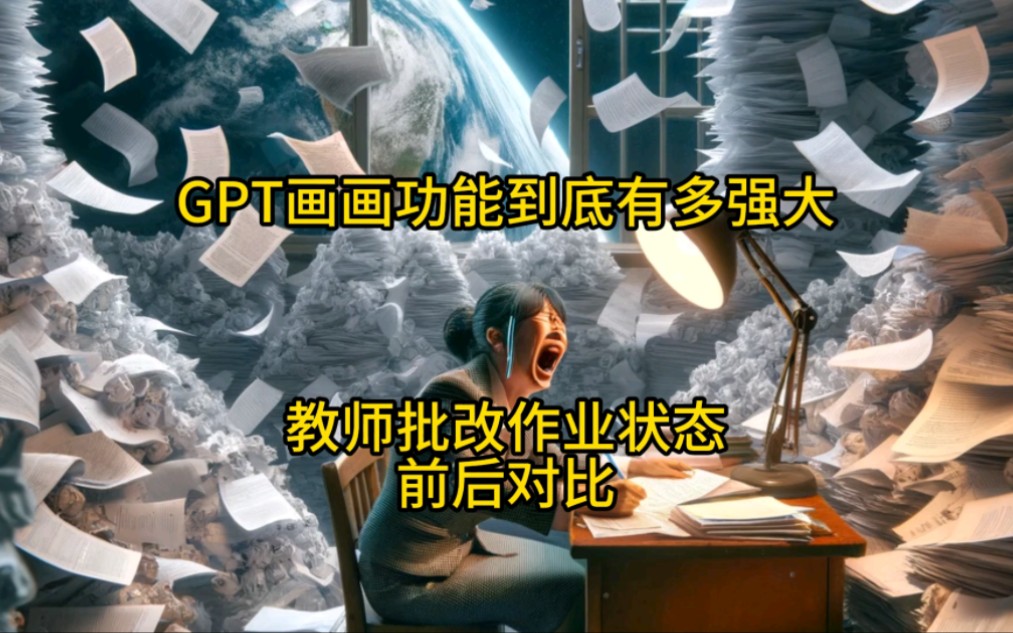 GPT画画有多强大 | 教师批改作业状态对比哔哩哔哩bilibili