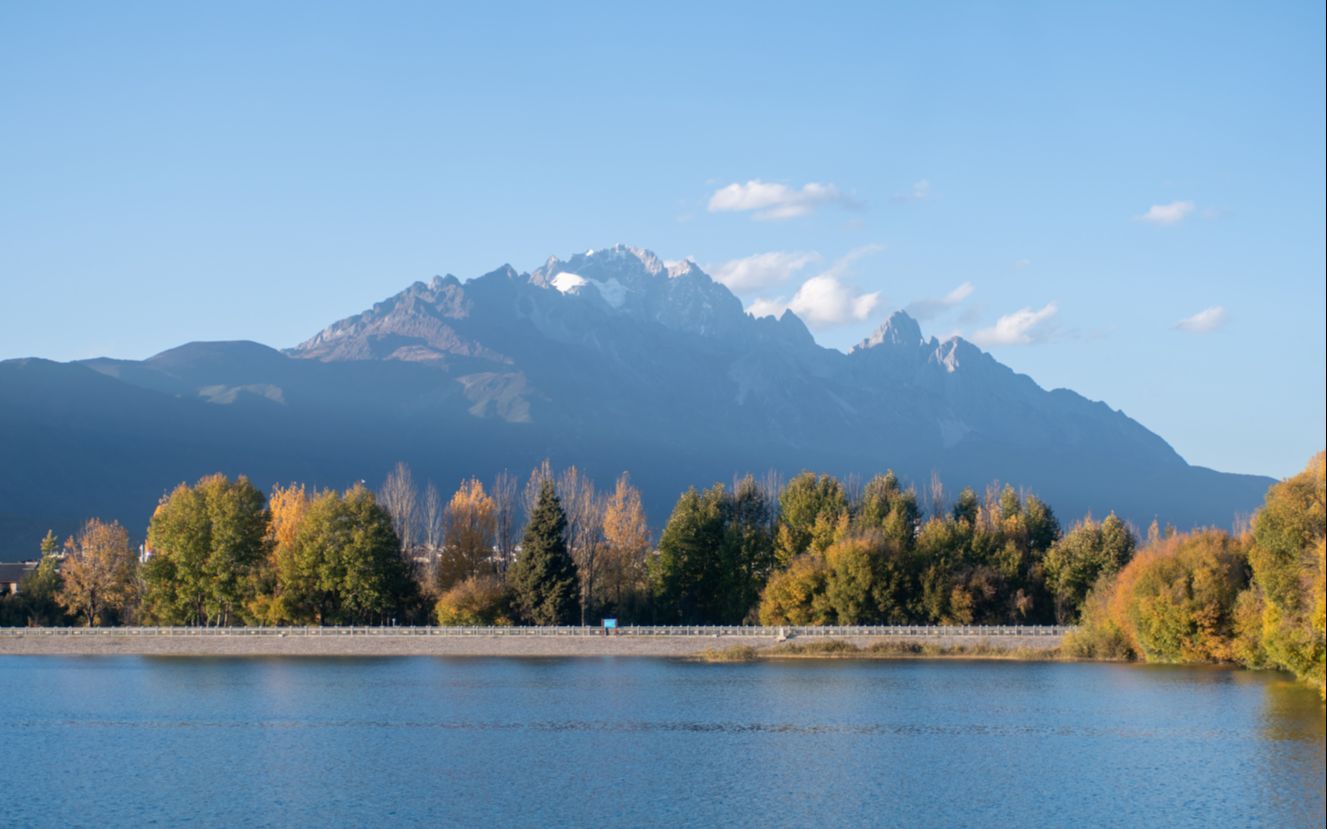 清溪水库拍玉龙雪山11.05