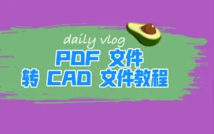 Download Video: PDF文件转CAD文件教程~