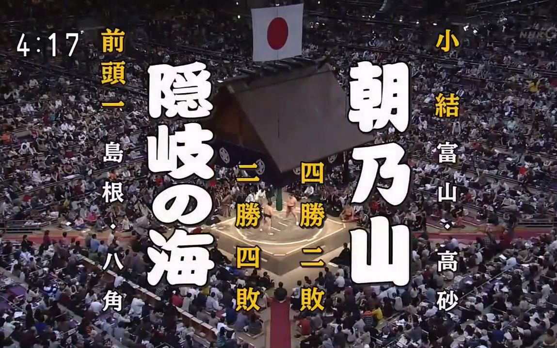 [图]大相扑2019年11月【7日目】隐岐之海步 VS 朝乃山英树