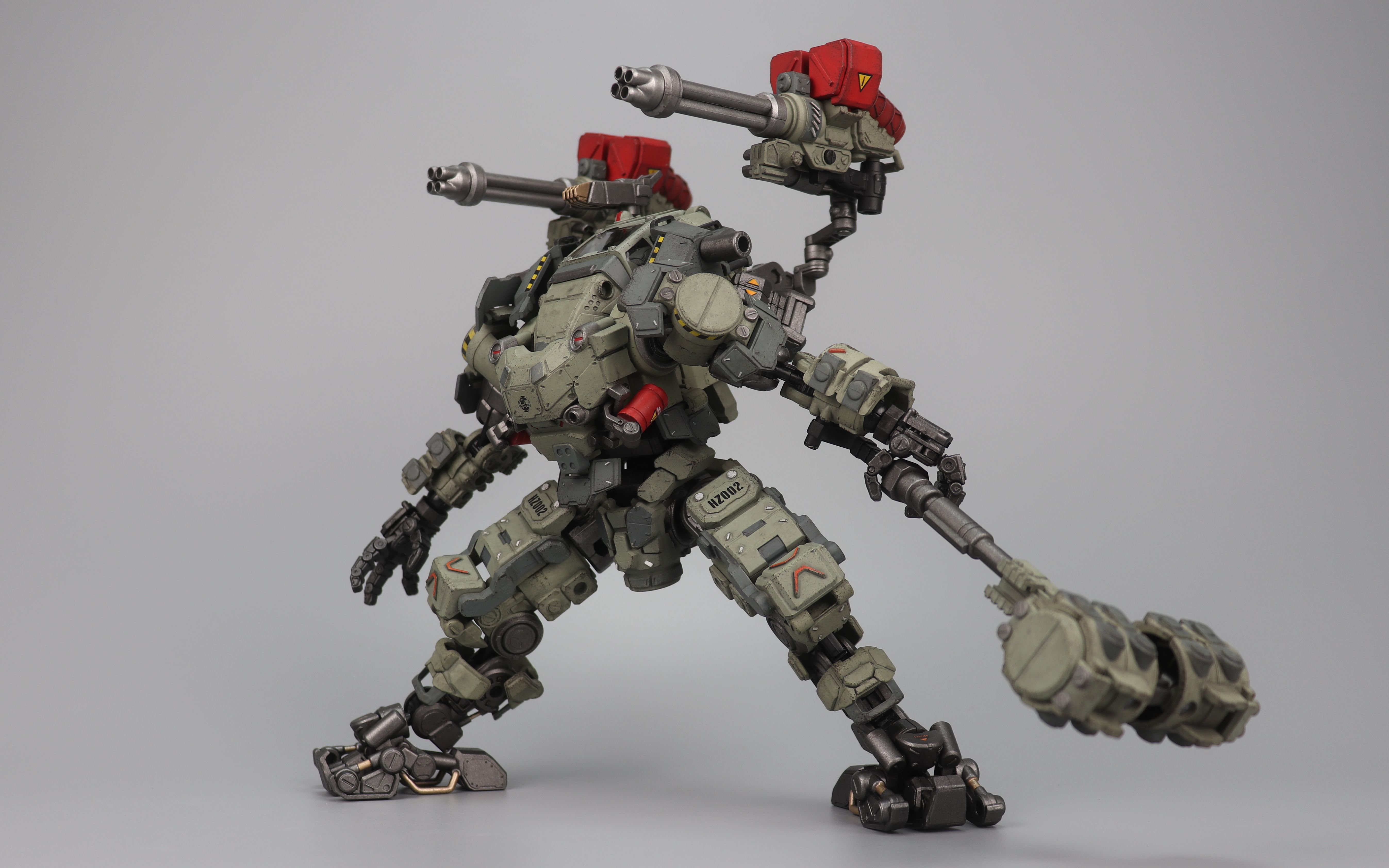 【开盒分享】暗源 钢骨h02型 火力机甲 灰绿版_哔哩哔哩_bilibili