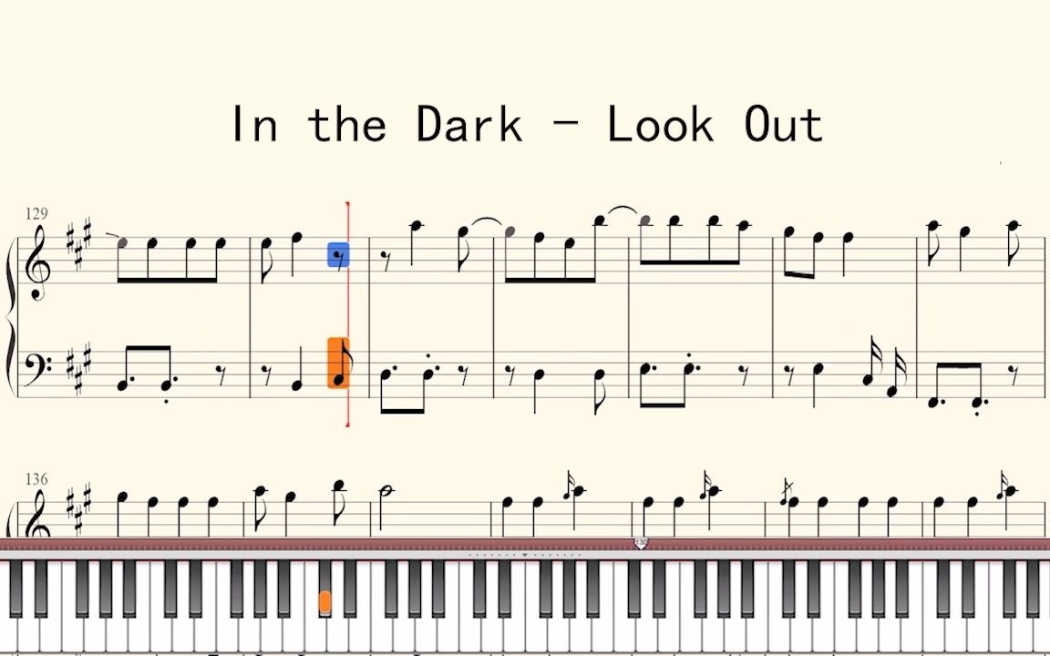 [图]钢琴谱：In the Dark - Look Out