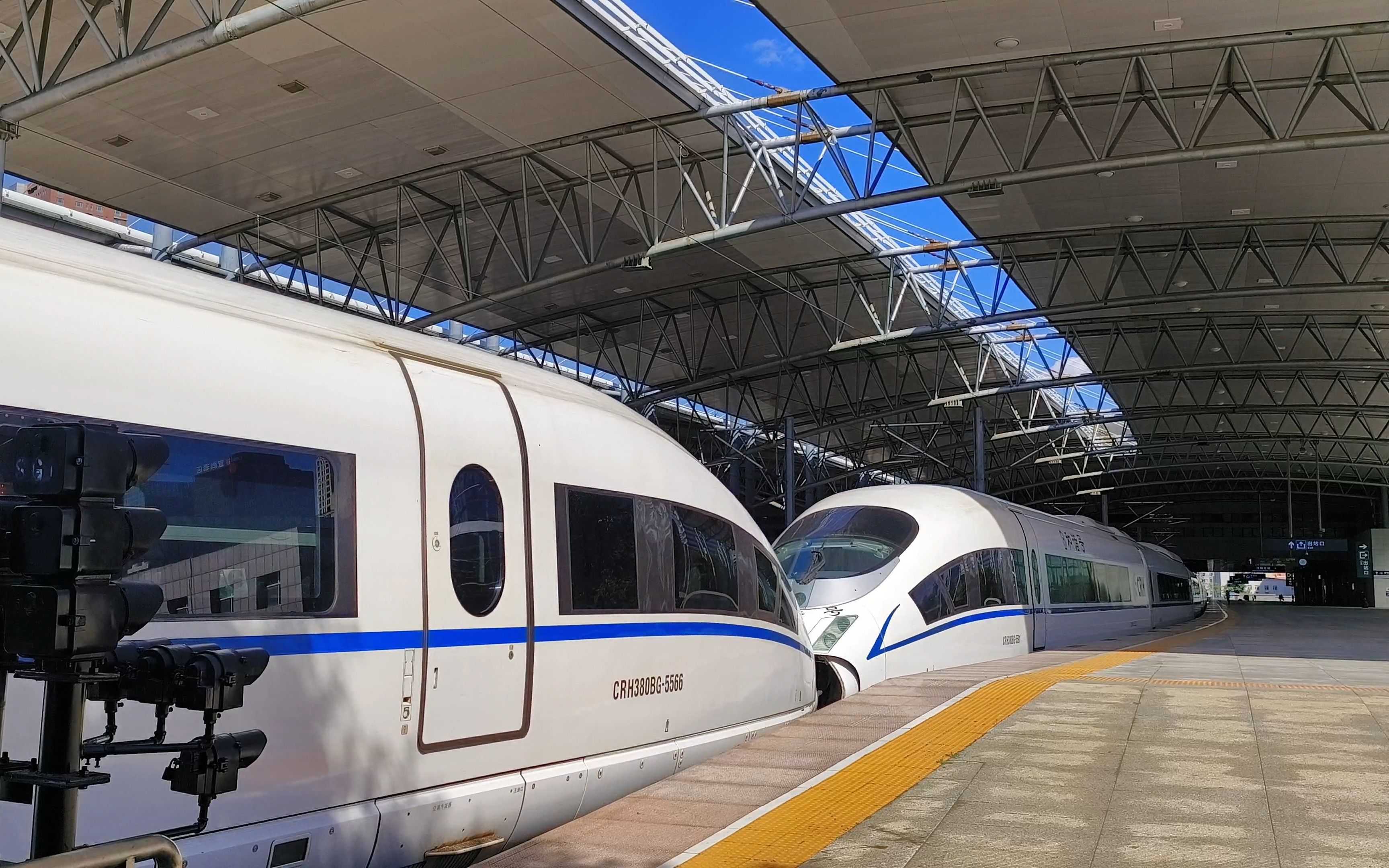 【1站台视角】crh380bg-5566,5591出沈阳北站