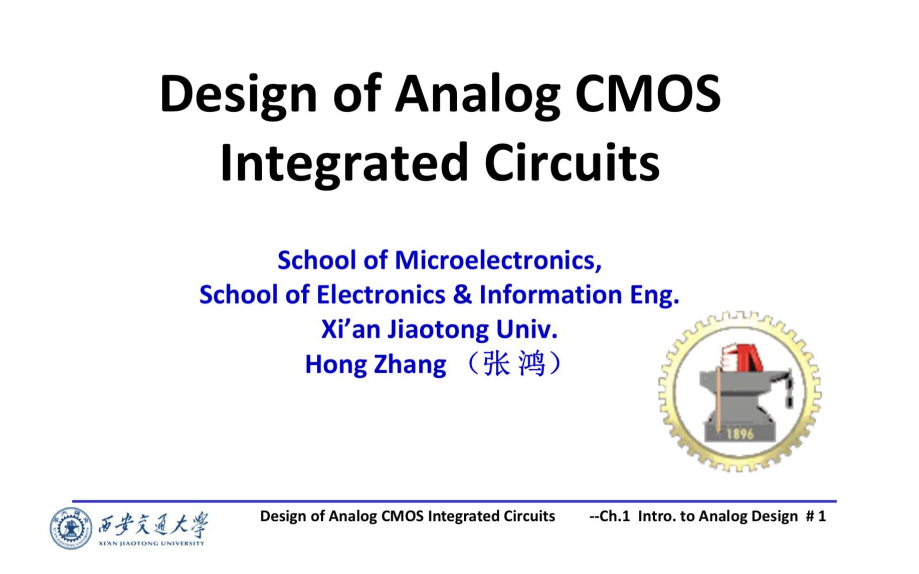 [图]【西安交通大学】集成电路设计 模拟CMOS  XJTU_张鸿教授（对应Razavi 1-10章）