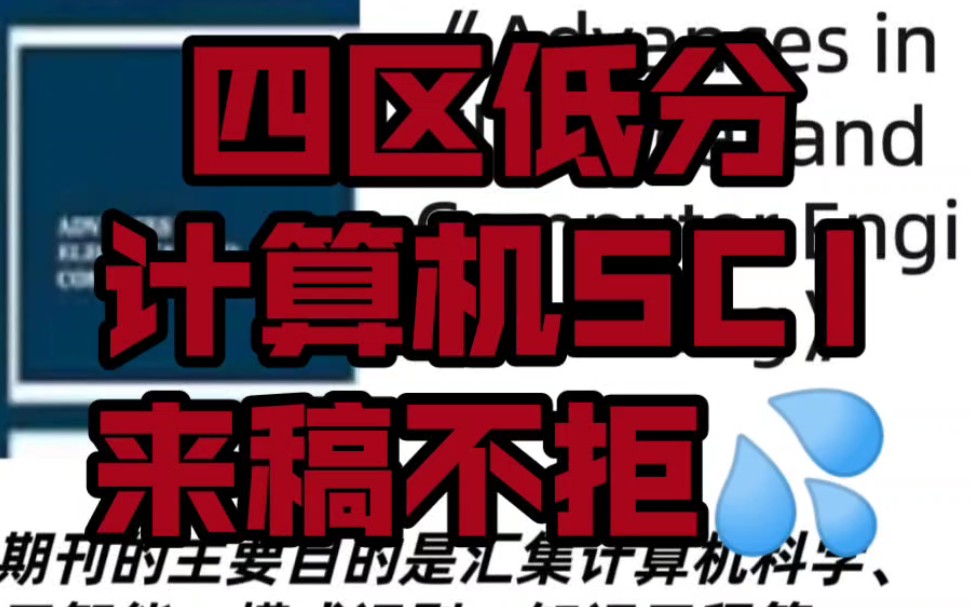 【计算机SCI】毕业神刊‼️四区低分,几乎来稿不拒,又快又水❗哔哩哔哩bilibili