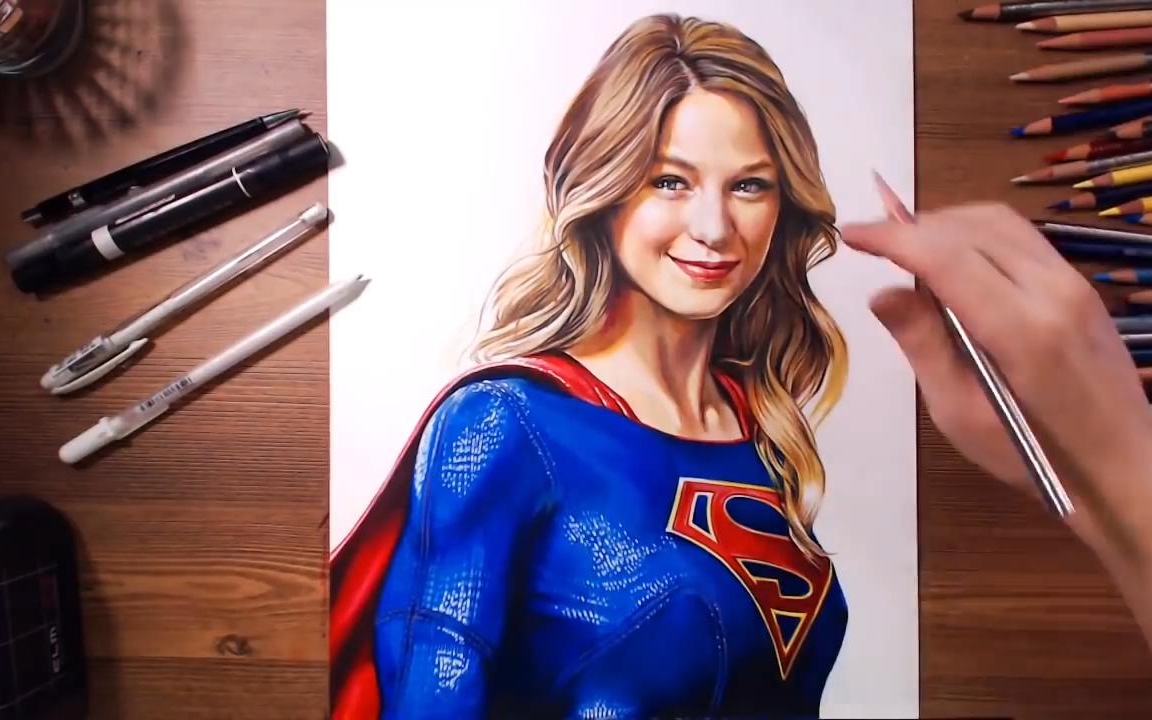 手绘达人:dc 女超人 超级女生