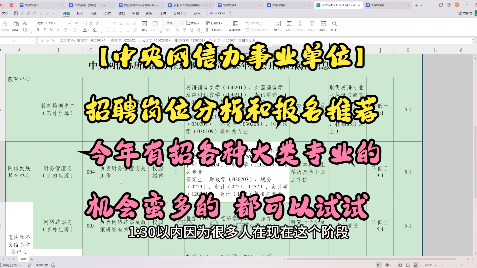 【中央网信办所属部分在京事业单位】招聘岗位分析和报名推荐,今年有招各种大类专业的,机会蛮多的,都可以试试哔哩哔哩bilibili