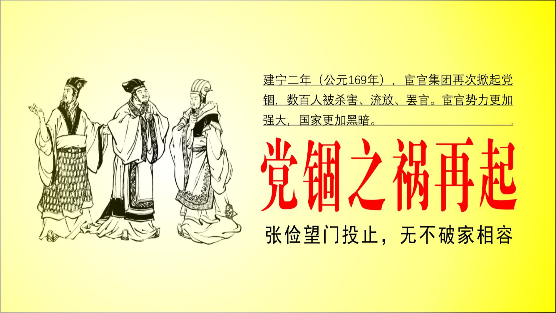 中国通史(317)党锢之祸再起,张俭望门投止,无不破家相容