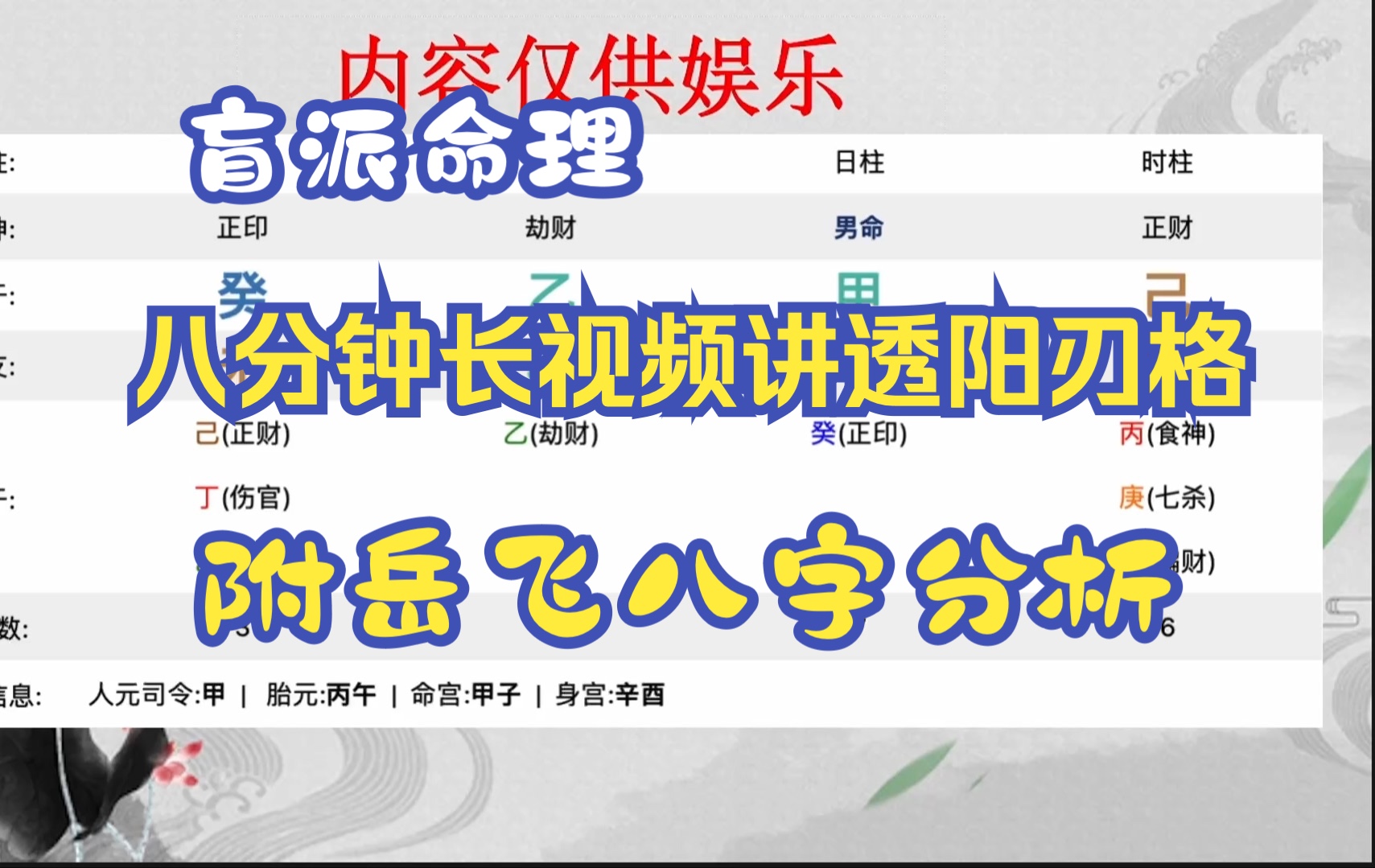 盲派命理:岳飞八字讲解;这是一个关于粉丝无限套娃的故事哔哩哔哩bilibili