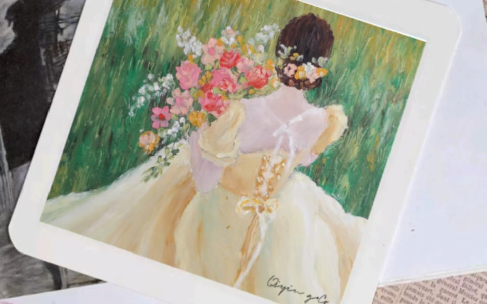 油画棒教程|婚纱背影